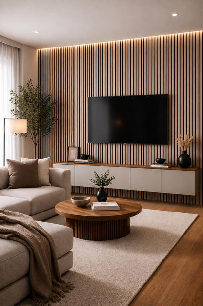 Acoustic Slat Wall Panel | Soundproof Wood Wall Panels 240cm (1 pack / 4pcs)