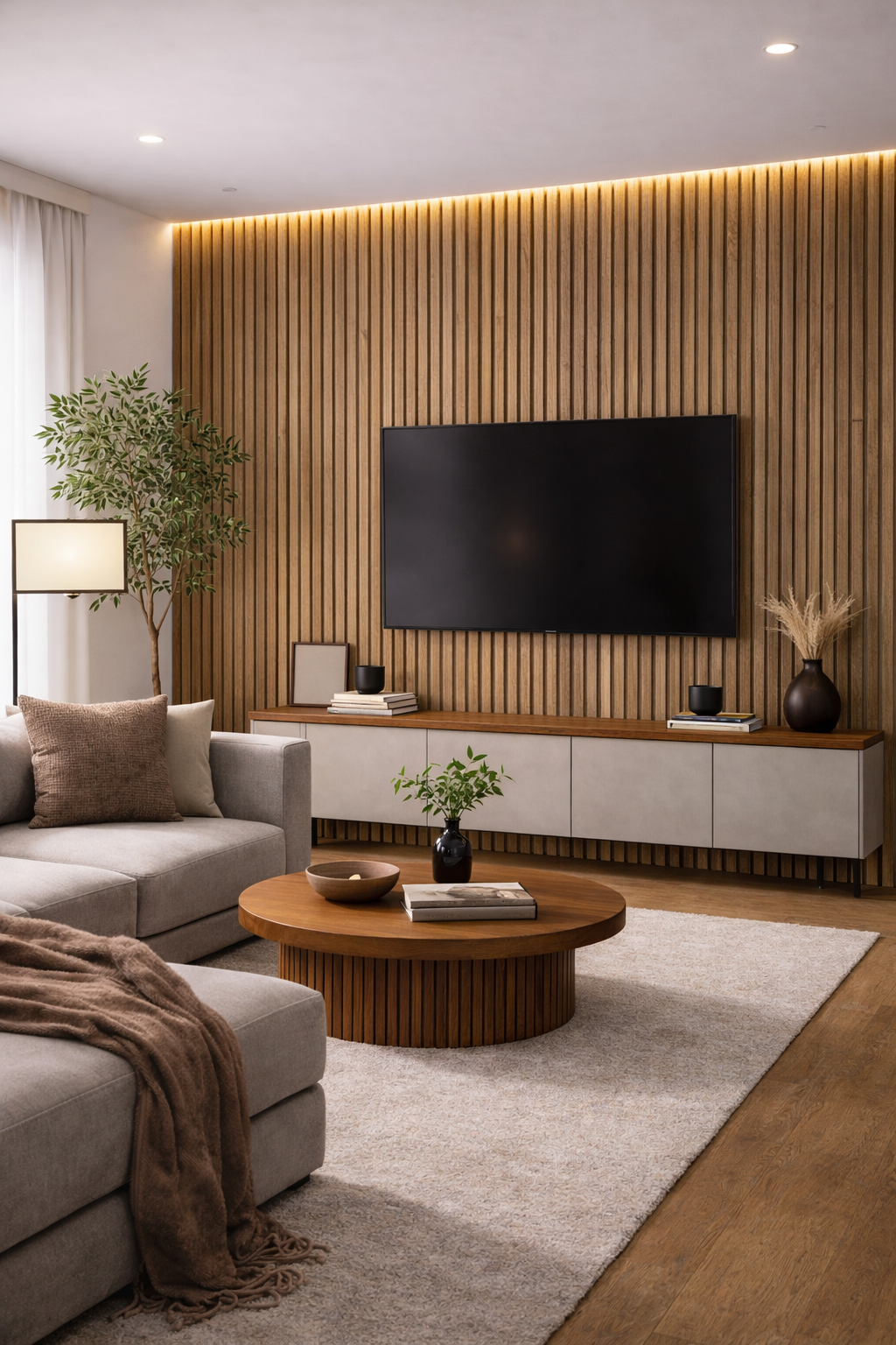 Acoustic Slat Wall Panel | Soundproof Wood Wall Panels 240cm (1 pack / 4pcs)