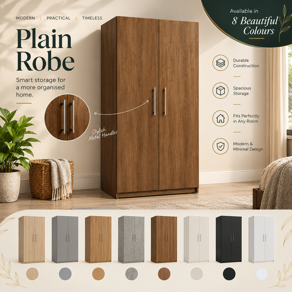 The Plain Robe – 2-Door Wardrobe