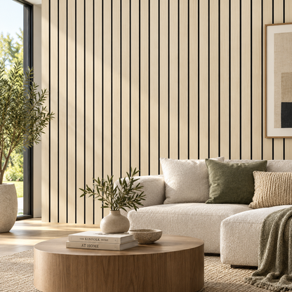 Acoustic Wall Panel - 5cm Slat Design - 240cm (1-Pack/4 pcs)