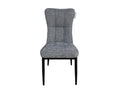 Modern High-Back Fabric Dining Chair with Black Legs