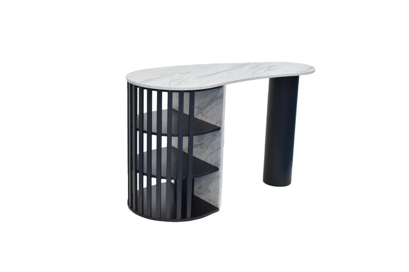 Modern Fluted Bar Table with Organic Shape Top