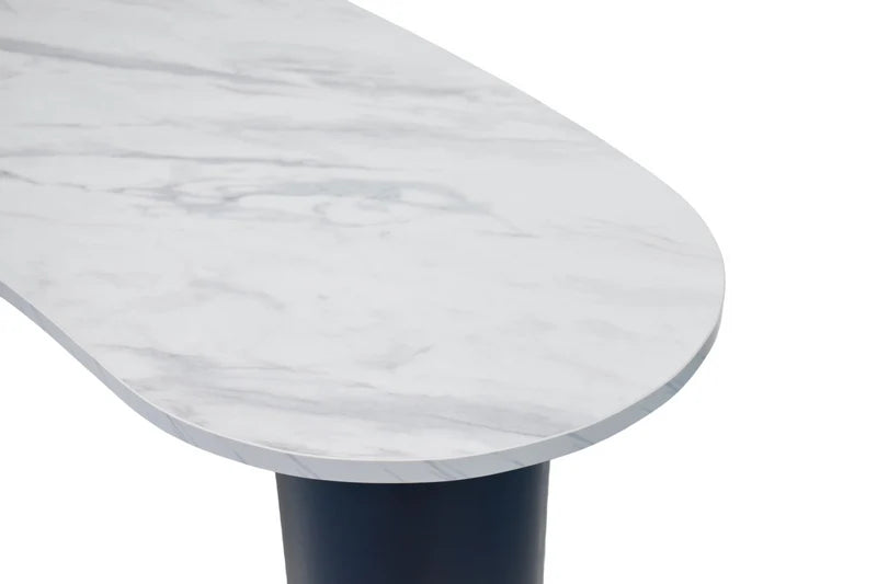 Modern Fluted Bar Table with Organic Shape Top