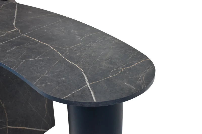 Modern Fluted Bar Table with Organic Shape Top