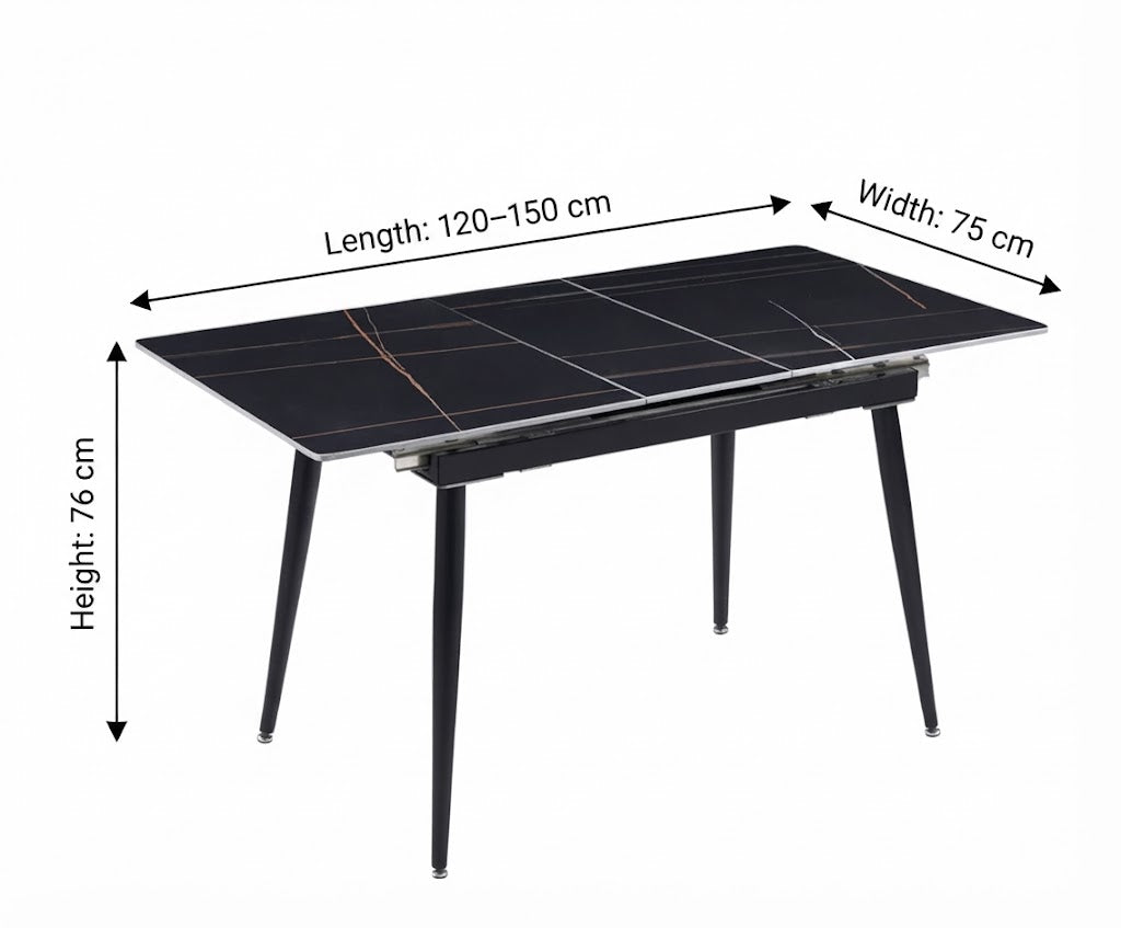 Modern Sintered Ceramic Extending Dining Table