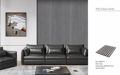 Acoustic Wall Panel - Slim Slat Design - 30 x 240cm (1-Pack/8 pcs)