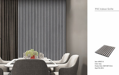 Acoustic Wall Panel - Slim Slat Design - 30 x 240cm (1-Pack/8 pcs)