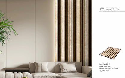 Acoustic Wall Panel - Slim Slat Design - 30 x 240cm (1-Pack/8 pcs)