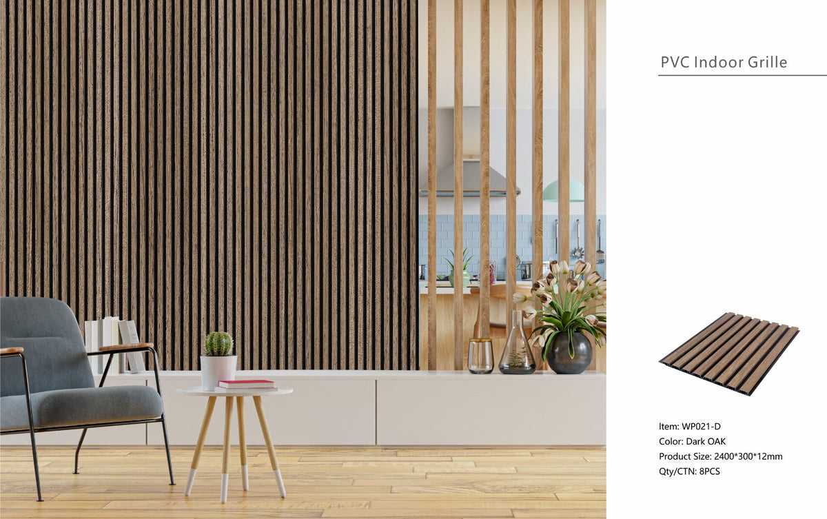 Acoustic Wall Panel - Slim Slat Design - 30 x 240cm (1-Pack/8 pcs)