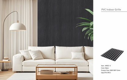Acoustic Wall Panel - Slim Slat Design - 30 x 240cm (1-Pack/8 pcs)