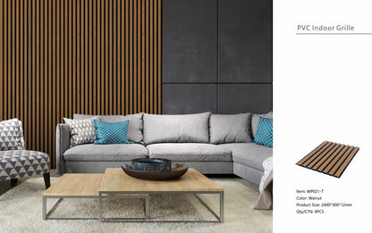 Acoustic Wall Panel - Slim Slat Design - 30 x 240cm (1-Pack/8 pcs)