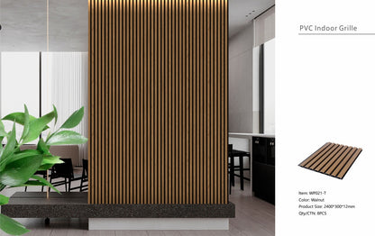 Acoustic Wall Panel - Slim Slat Design - 30 x 240cm (1-Pack/8 pcs)