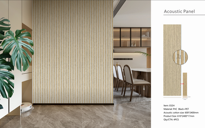 Acoustic Wall Panel - Premium Slat Design (1-Pack / 4 pcs)