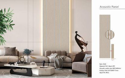 Acoustic Wall Panel - Premium Slat Design (1-Pack / 4 pcs)
