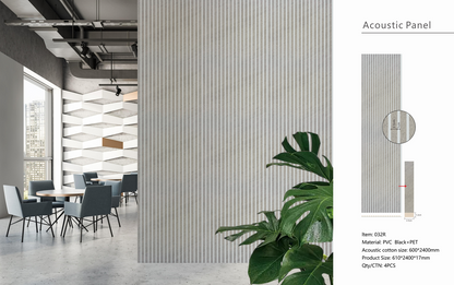 Acoustic Wall Panel - Premium Slat Design (1-Pack / 4 pcs)