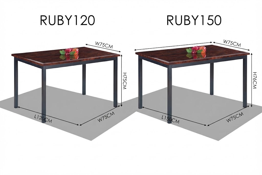 Ruby MDF Marble Effect Dining Table Set