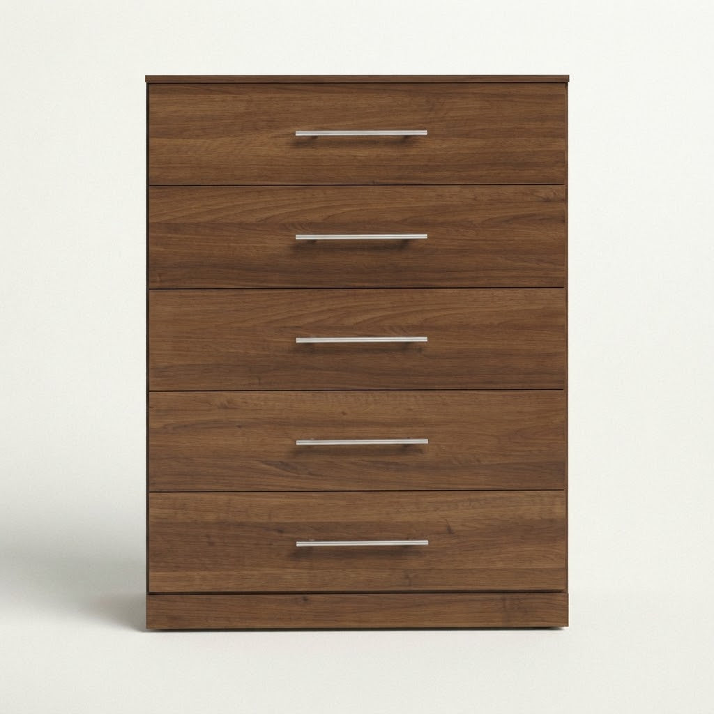 Budget 5-Drawer Tallboy Dresser, Bedroom Storage Cabinet