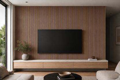 Acoustic Slat Wood Wall Panel | 1-Pack (4 pcs)