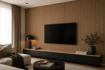Fluted Acoustic Slat Wood Wall Panel | 1-Pack (4 pcs)