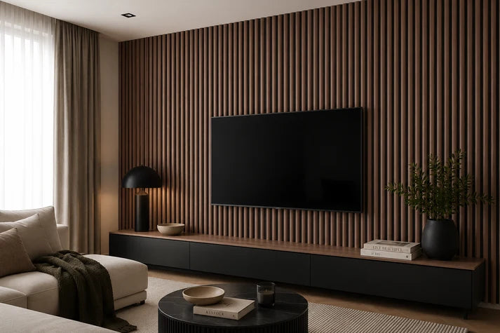Fluted Acoustic Slat Wood Wall Panel | 1-Pack (4 pcs)
