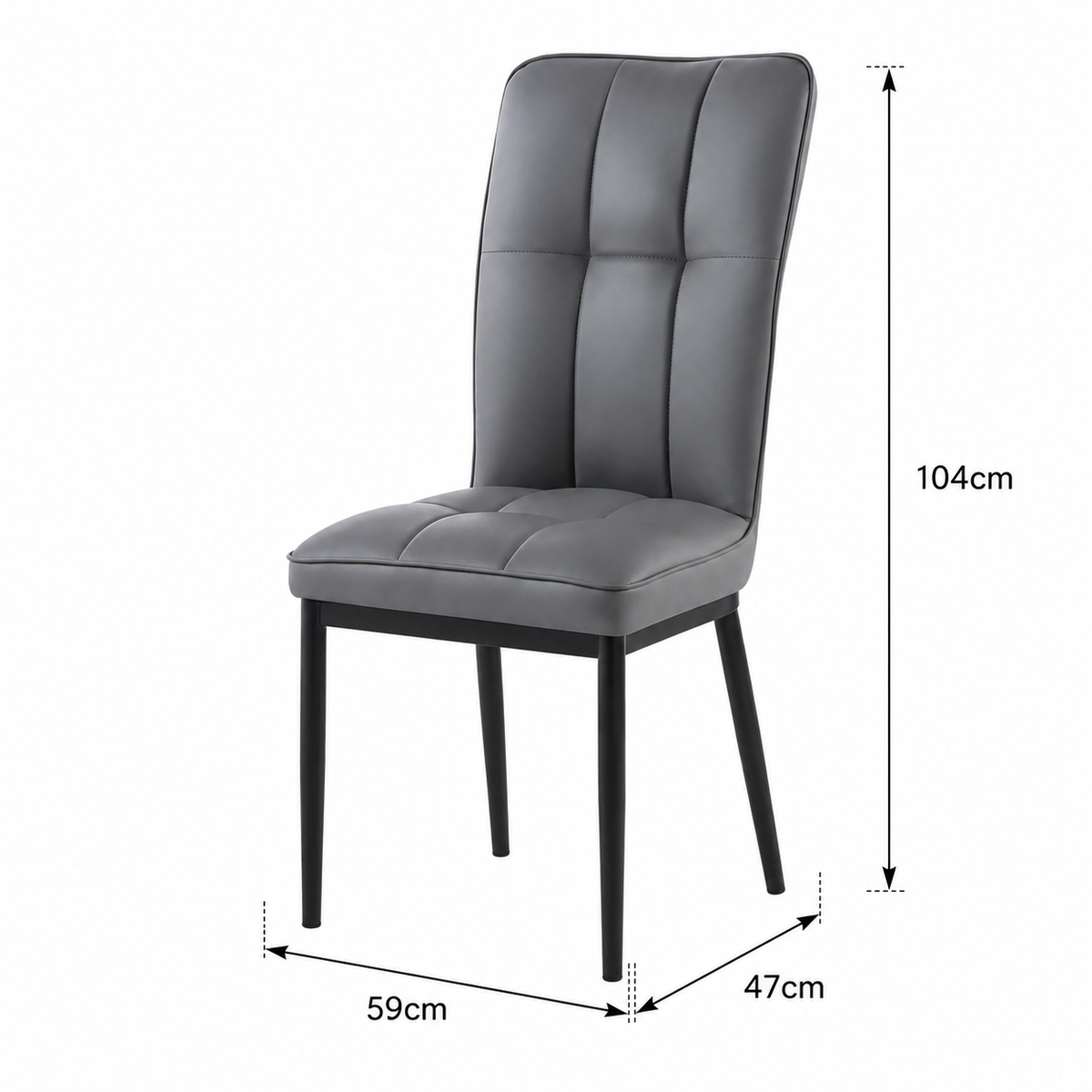 Modern Upholstered Dining Chair with Metal Legs