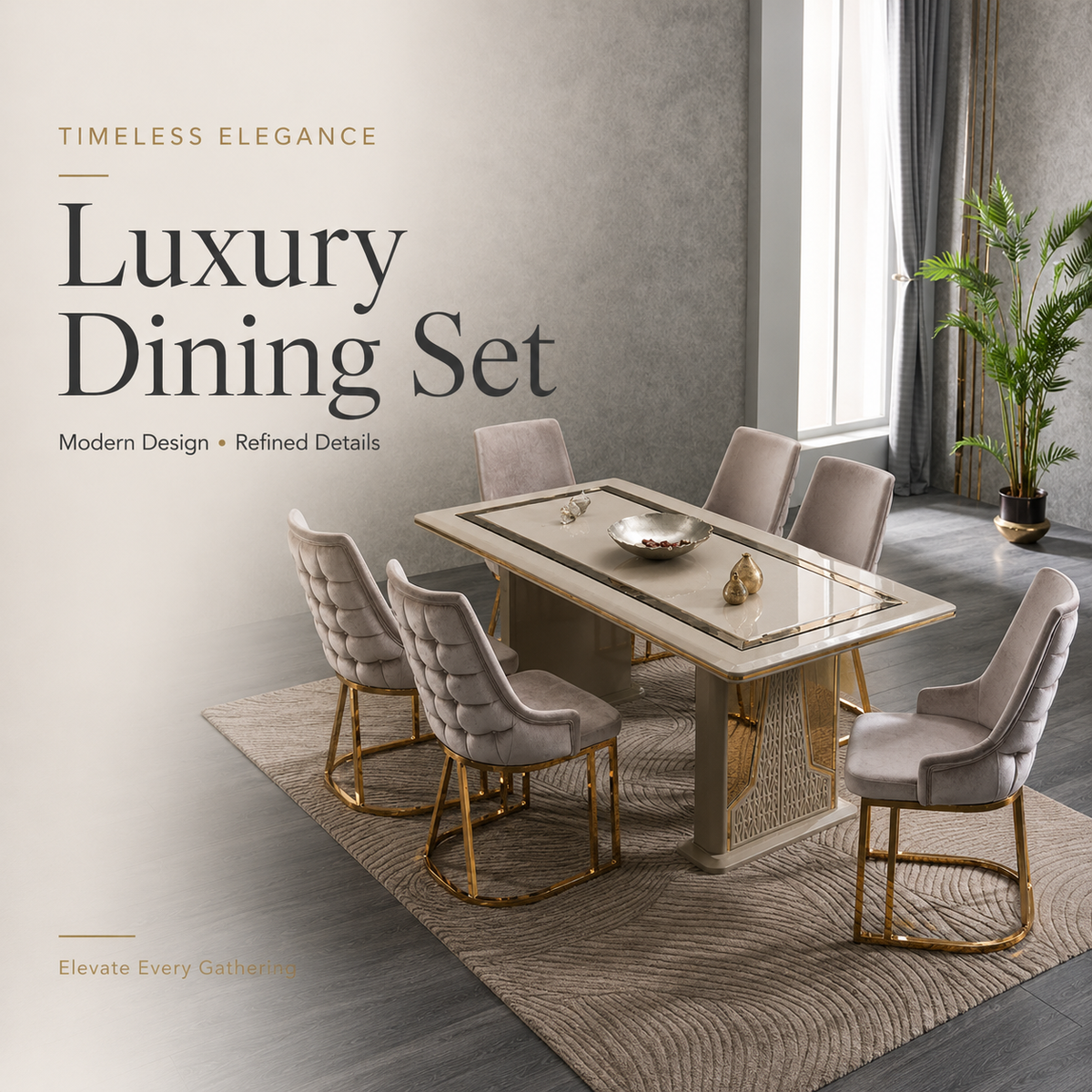 Milano Luxury Rectangular Dining Table | 150cm Modern Kitchen & Dining Room Centerpiece