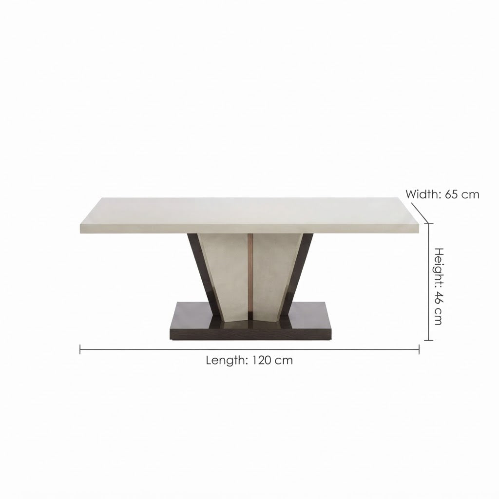Felix Italian Two-Tone Clay and Bronze Gloss Coffee Table