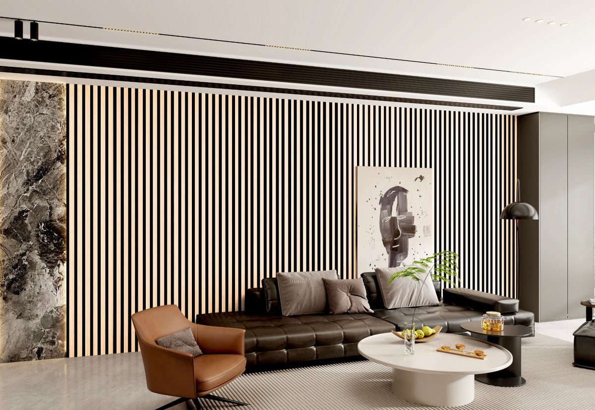 Narrow Slat Acoustic Wood Wall Panel (30x240x1cm) | 1-Pack/ 8 pcs