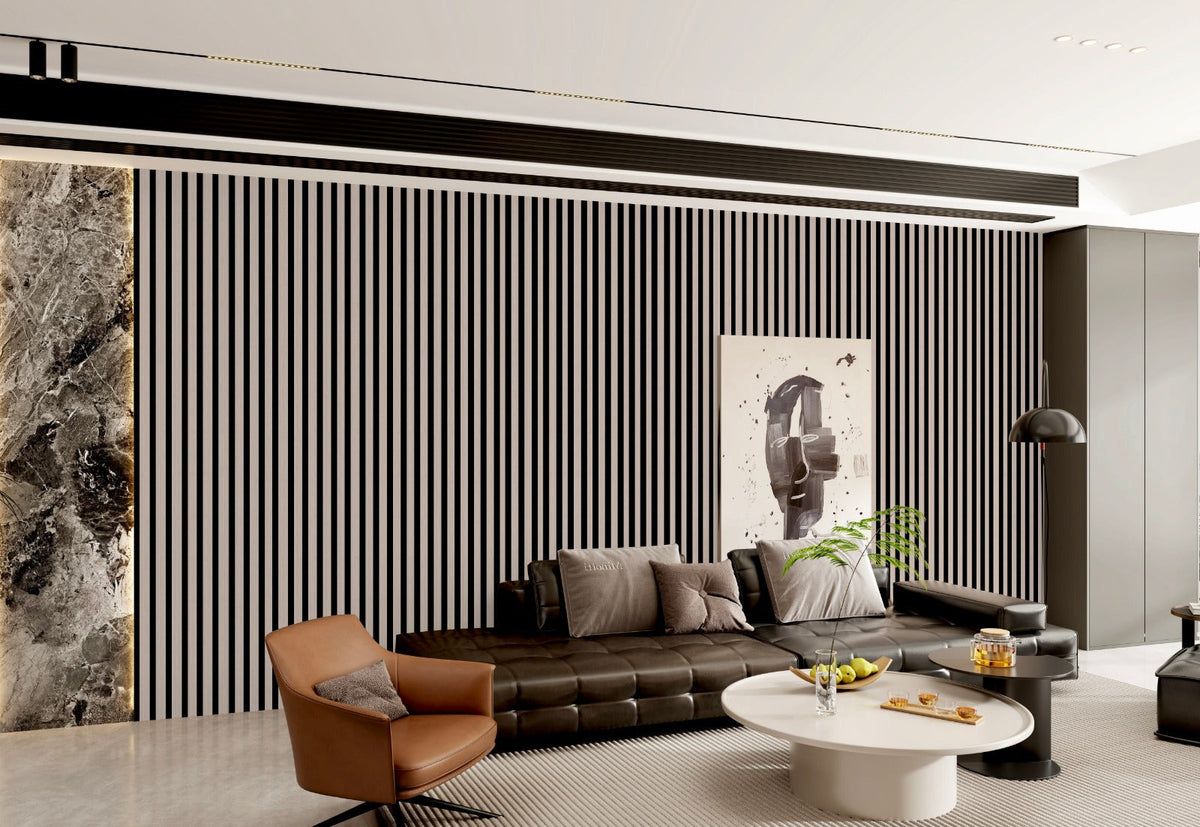 Narrow Slat Acoustic Wood Wall Panel (30x240x1cm) | 1-Pack/ 8 pcs