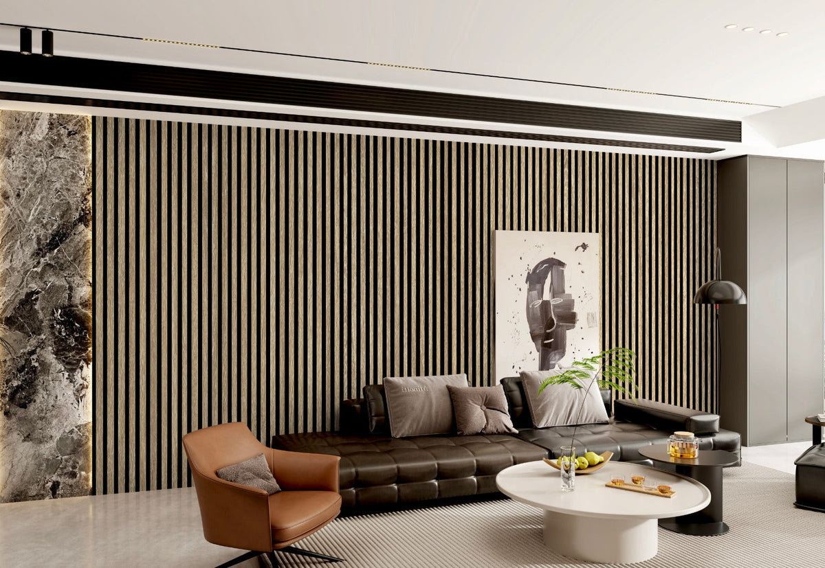 Narrow Slat Acoustic Wood Wall Panel (30x240x1cm) | 1-Pack/ 8 pcs