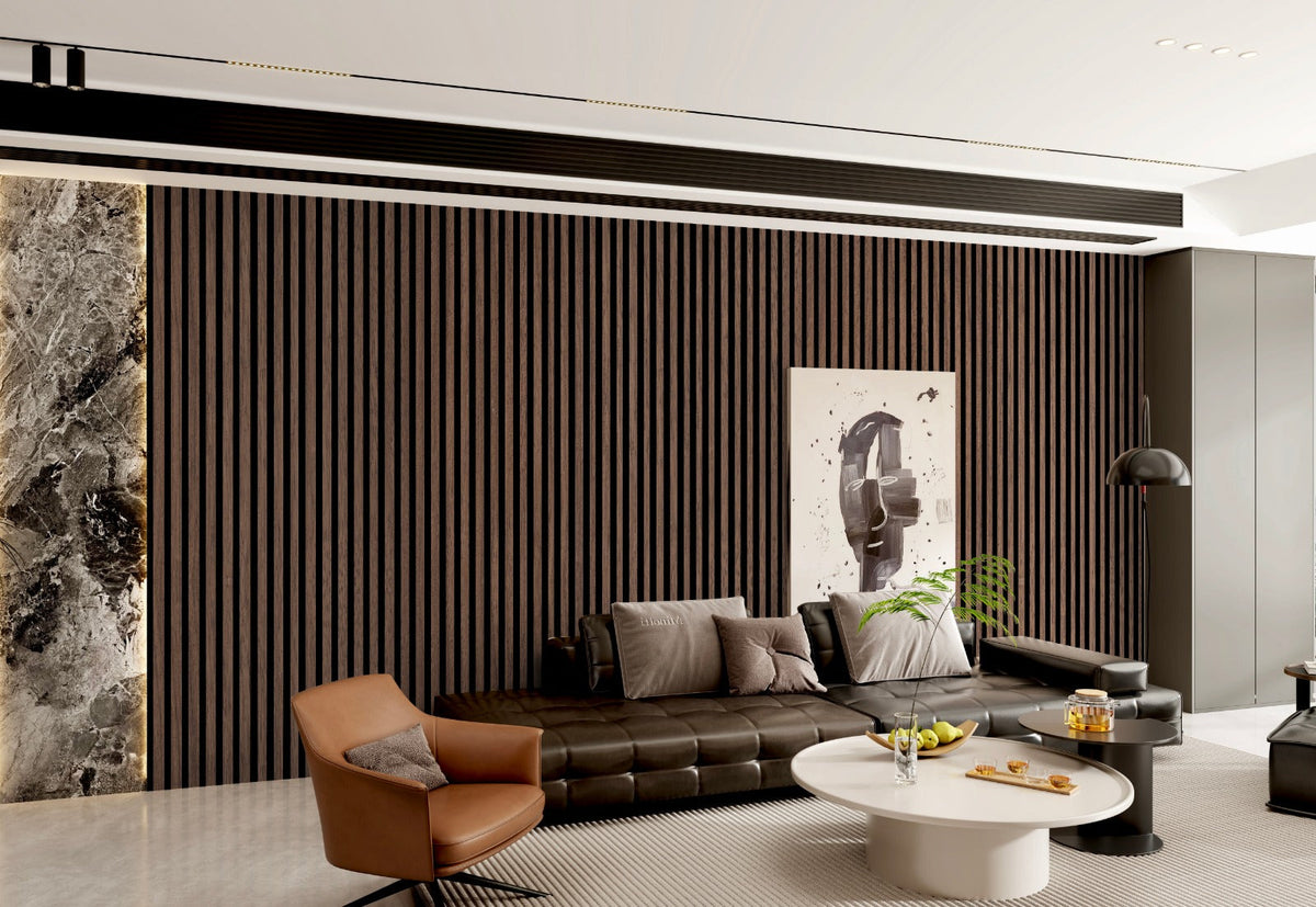 Narrow Slat Acoustic Wood Wall Panel (30x240x1cm) | 1-Pack/ 8 pcs