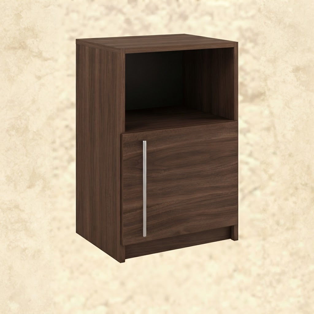 Bedside Cabinet with Door and Open Shelf