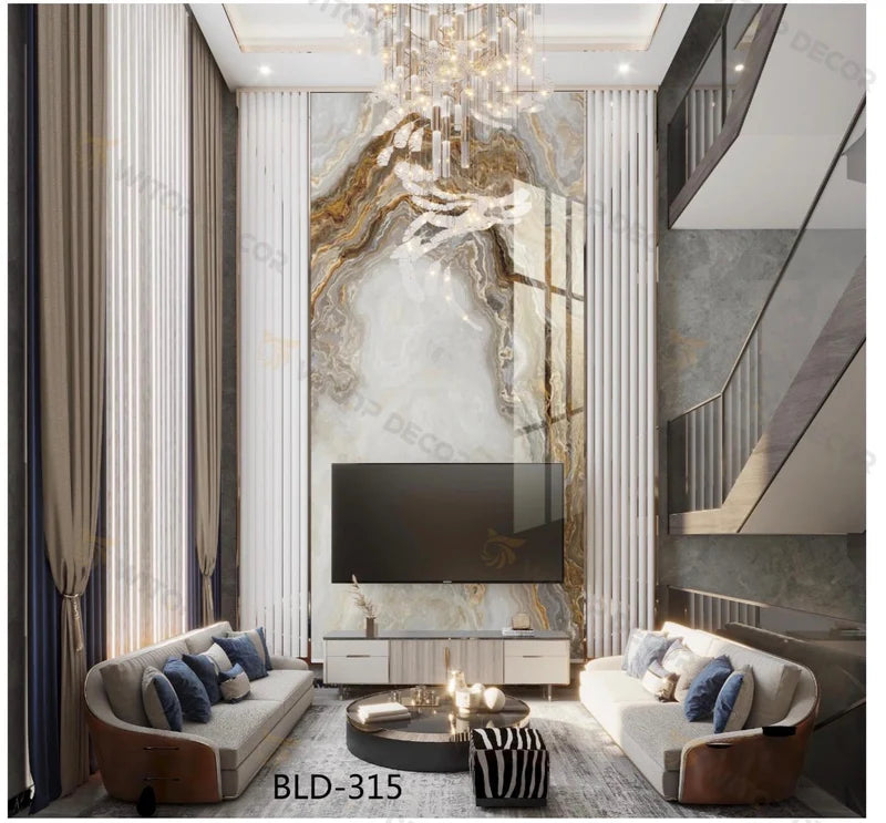 Luxurious 3D PVC Marble Sheet Wall Panel
