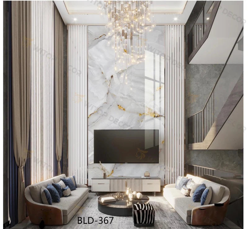 Luxurious 3D PVC Marble Sheet Wall Panel