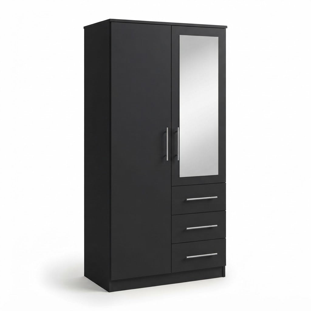 Modern Combi Robe Wardrobe with Mirror & Storage Drawers