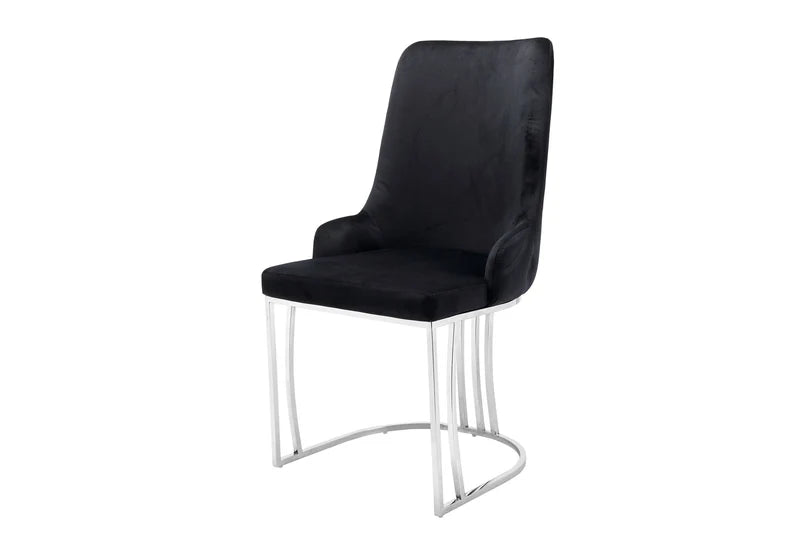 Luxury Velvet & Faux Leather Dining Chairs with Knocker Back (2pcs Set)