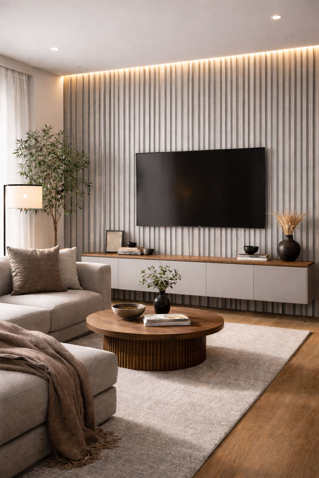 Acoustic Slat Wall Panel | Soundproof Wood Wall Panels 240cm (1 pack / 4pcs)