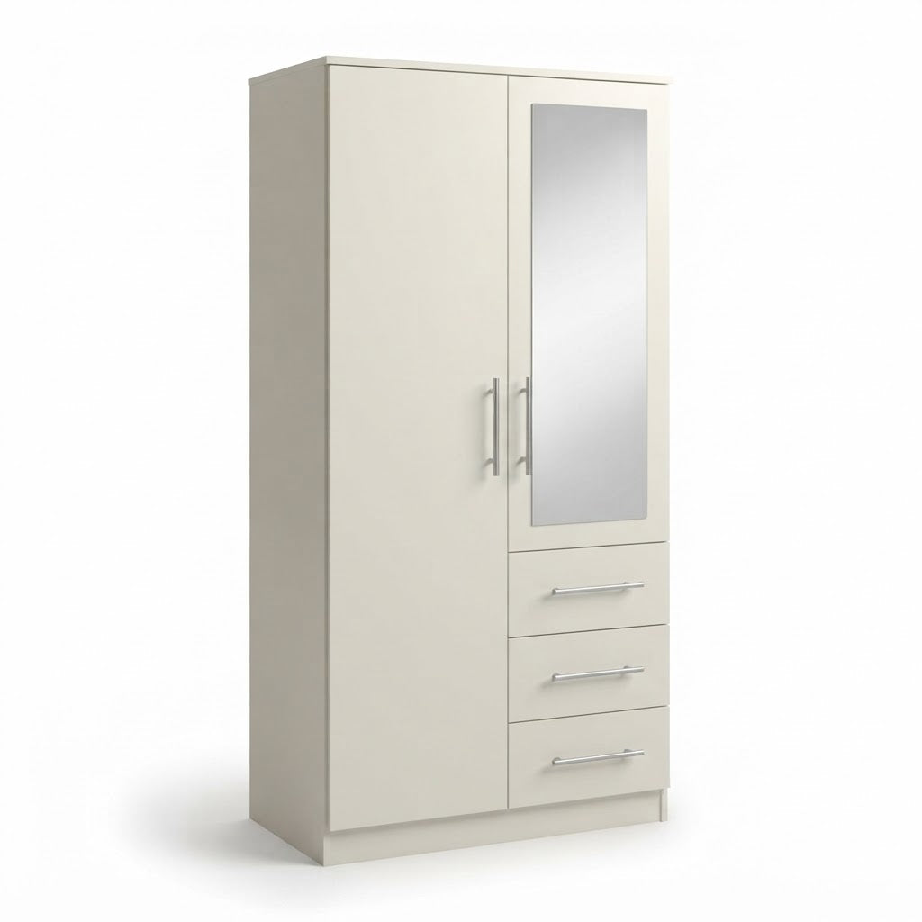 Modern Combi Robe Wardrobe with Mirror & Storage Drawers