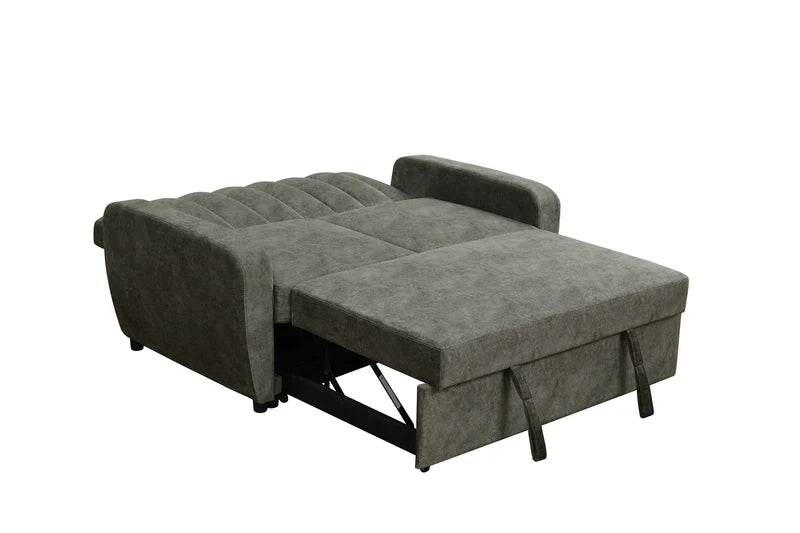 Modern 2-Seater Fabric Pull-Out Sofa Bed