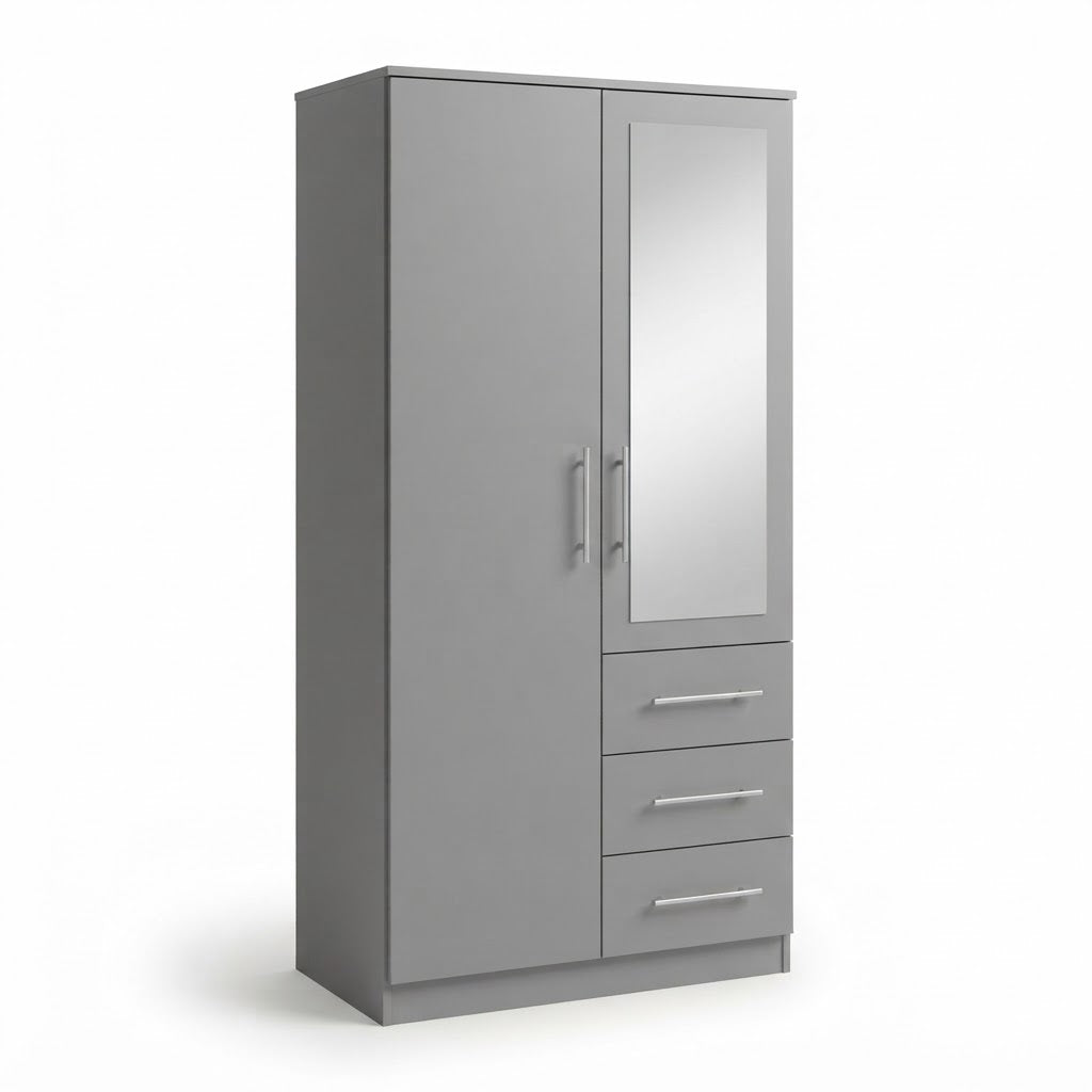 Modern Combi Robe Wardrobe with Mirror & Storage Drawers