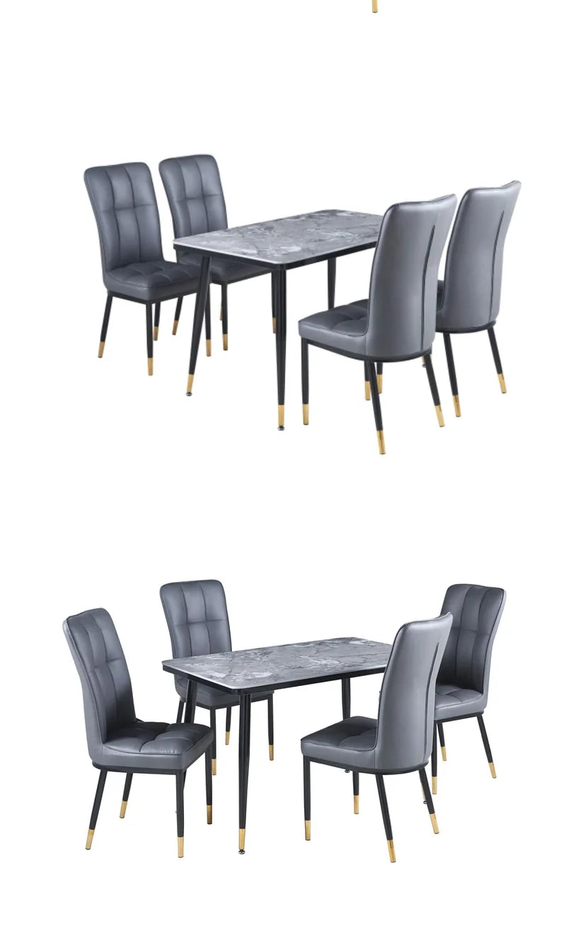 Modern Upholstered Dining Chair with Metal Legs