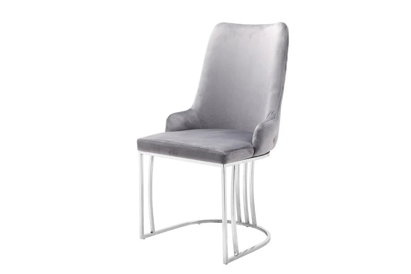 Luxury Velvet & Faux Leather Dining Chairs with Knocker Back (2pcs Set)
