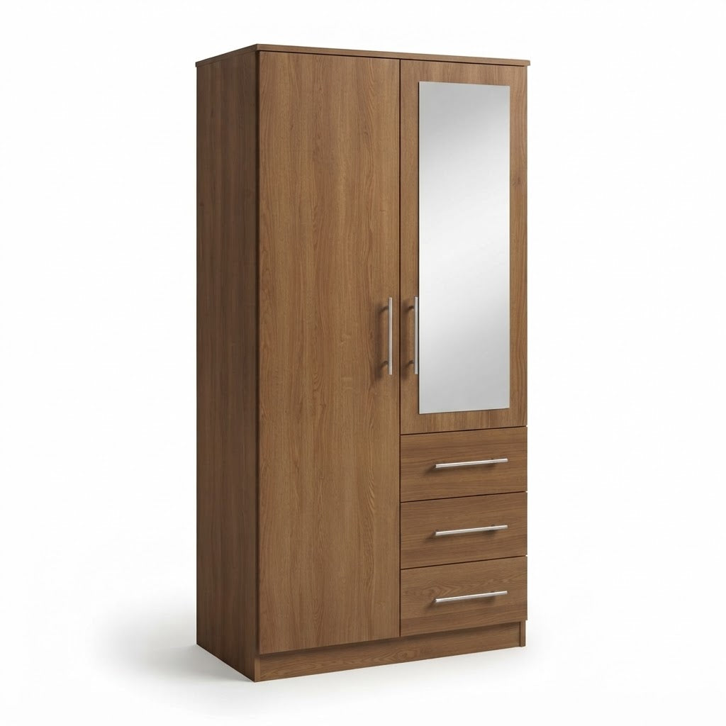 Modern Combi Robe Wardrobe with Mirror & Storage Drawers