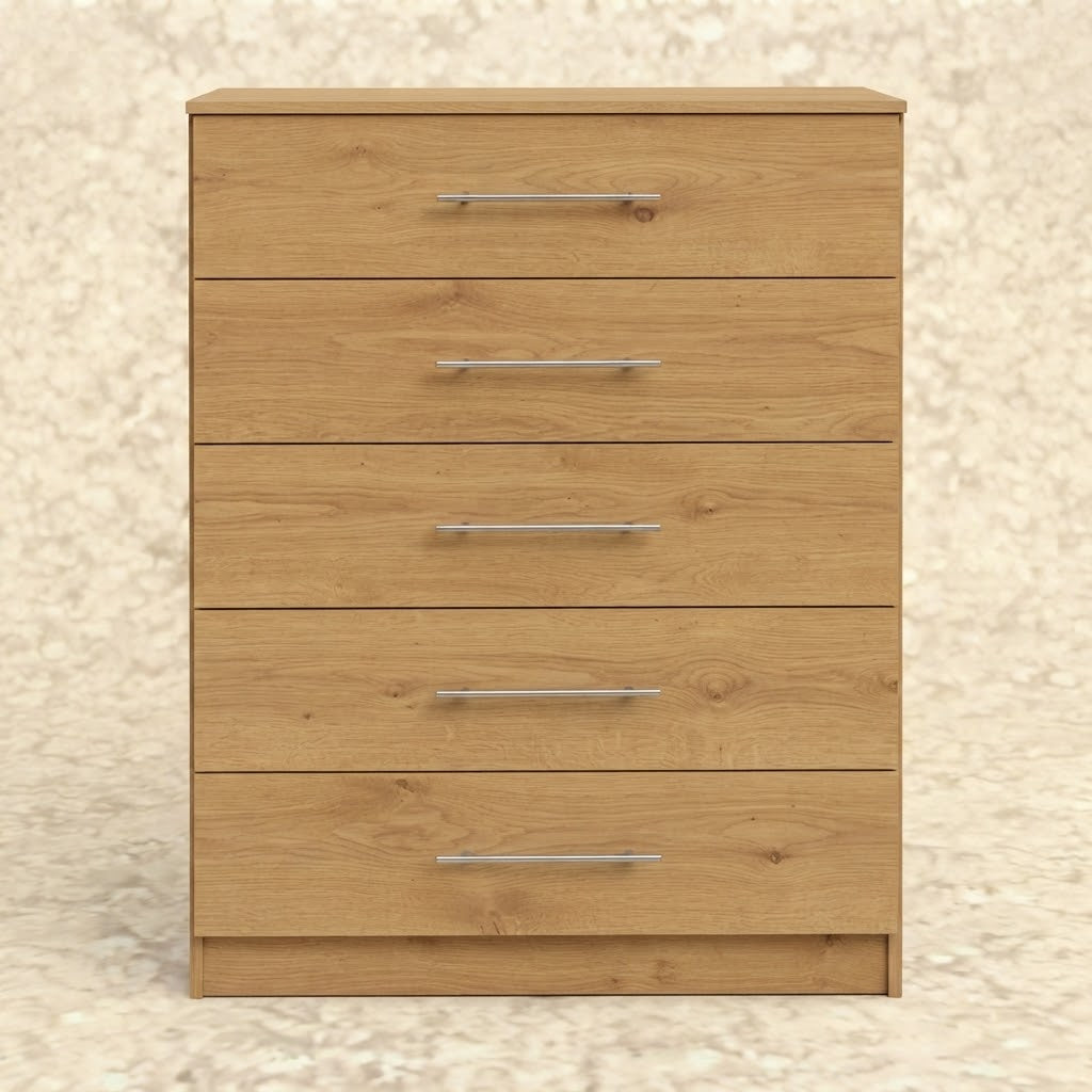 Budget 5-Drawer Tallboy Dresser, Bedroom Storage Cabinet