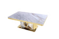 Luxury Stone Top Coffee Table with Gold Metal Base