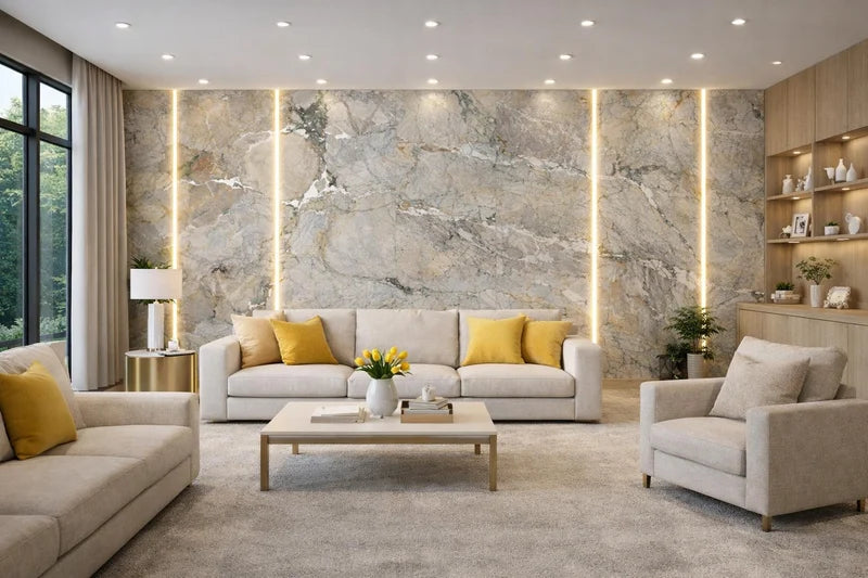Luxury Art Glass & Marble Effect Wall Panel Sheet | ZS-3D031