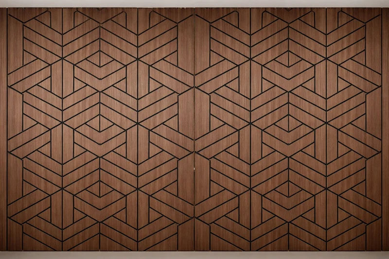 Premium Geometric Engraved Acoustic Wall Panel (2400x600mm)