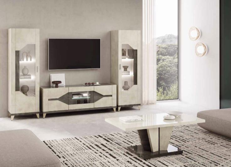 Felix Italian Two-Tone Clay and Bronze Gloss Coffee Table