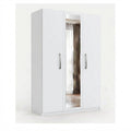 Modern 3-Door Wardrobe with Full-Length Mirror & Hanging Rails