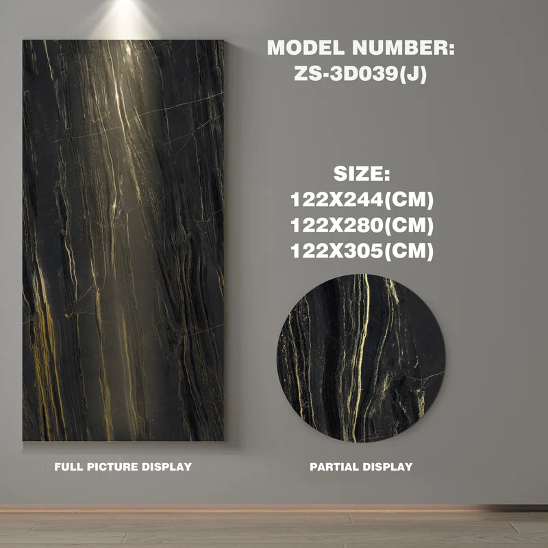 Luxury Art Glass & Marble Effect Wall Panel Sheet | ZS-3D031